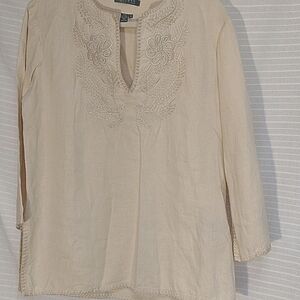 Ralph‎ Lauren Embroidered linen shirt M